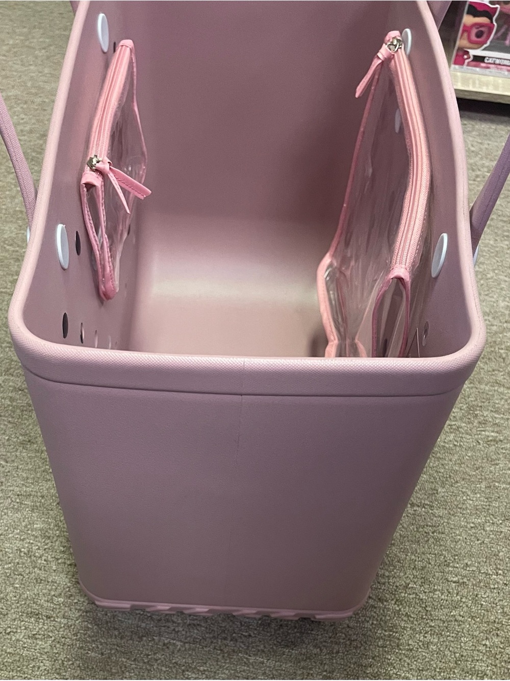 Large Bogg Pink Tote Bag with Decorative Charms - Picture 2 of 4